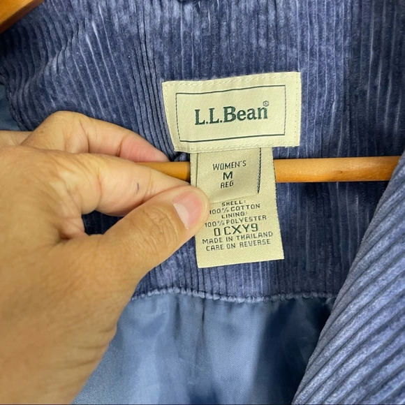 LL Bean blue corduroy chore jacket coat  Thinsulate womens Medium - Picture 6 of 8